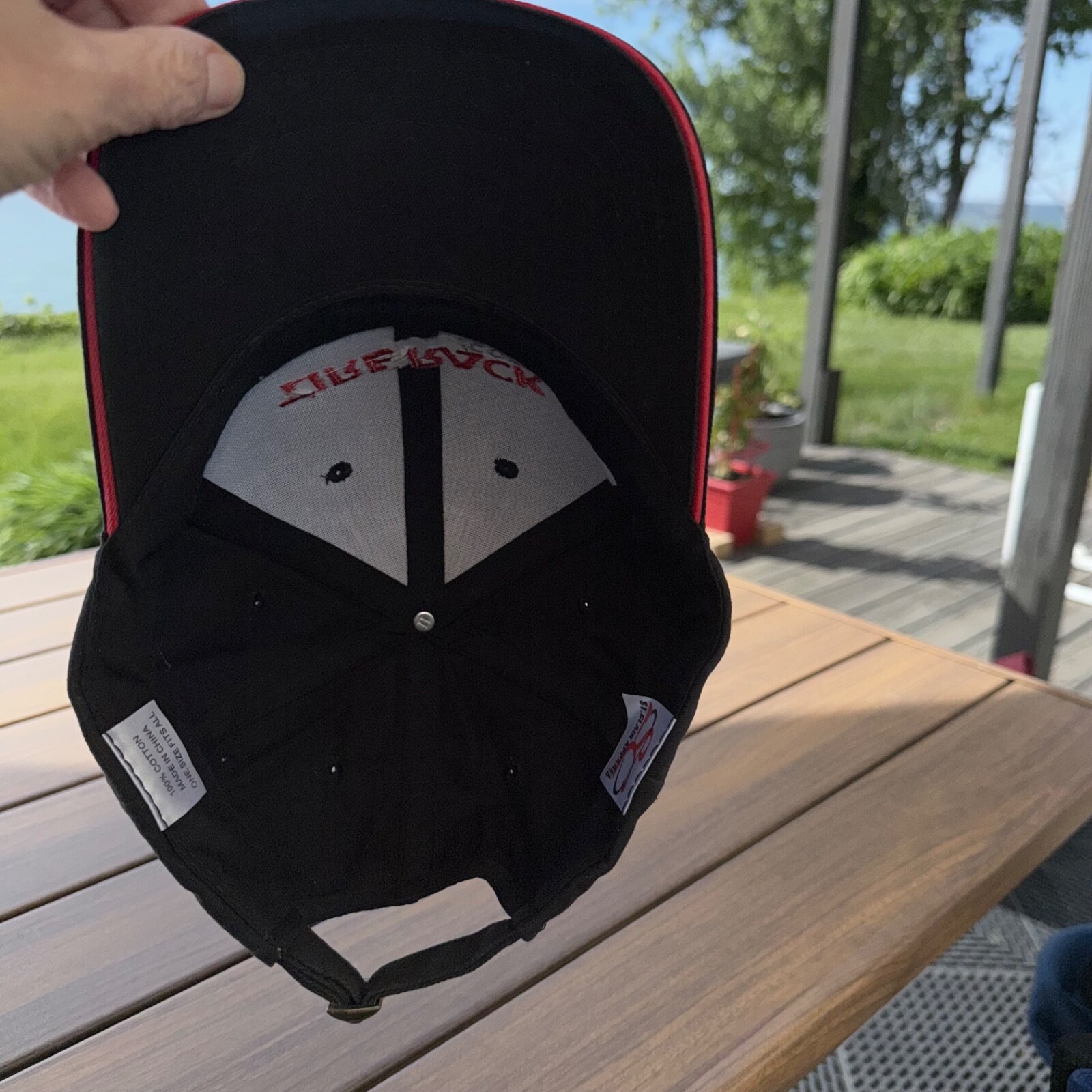Tire Rack.com in Red on Black Hat Cap Strap Buckle Cotton