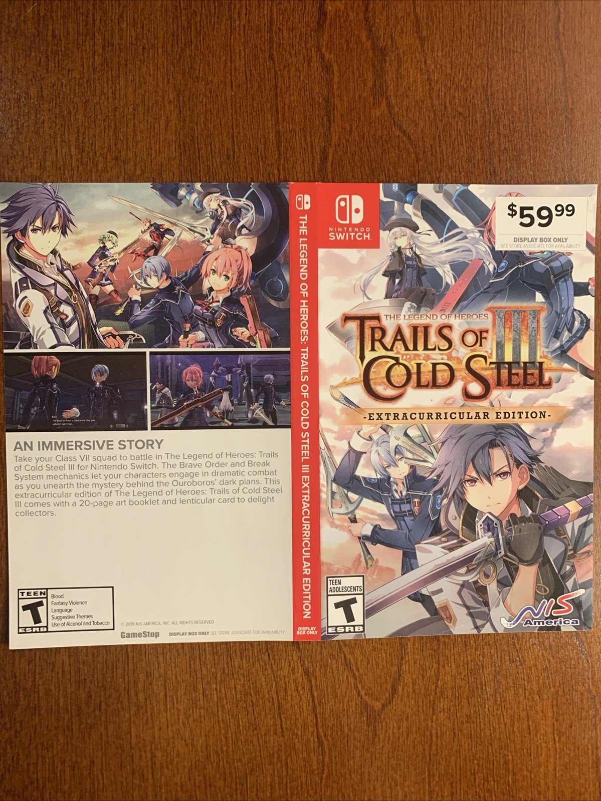 Legend Of Heroes Trails Of Cold Nintendo Switch - Authentic - Display Box Only