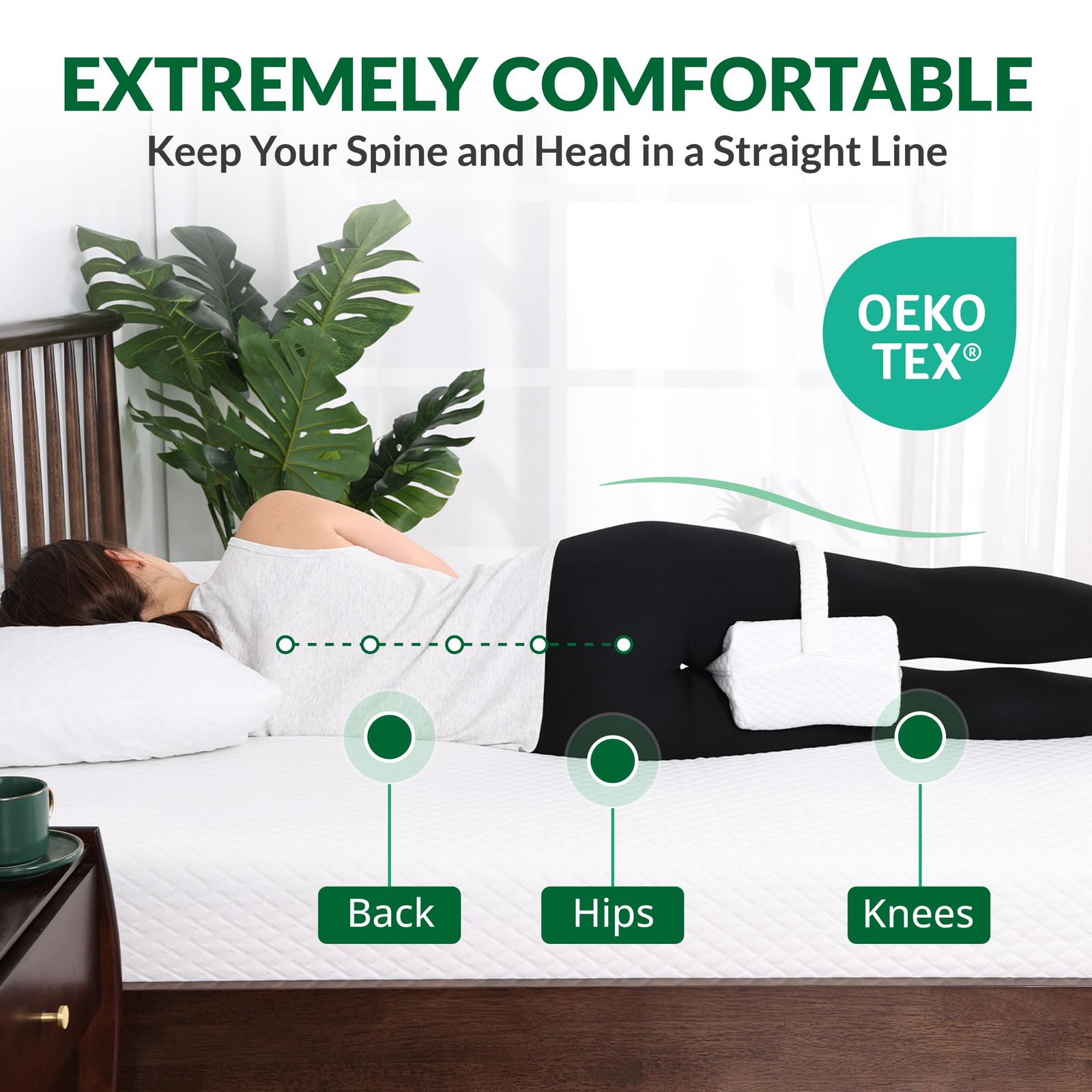 Knee Pillow for Side Sleepers - Between Legs Pillow for Side Sleeping, Back &...