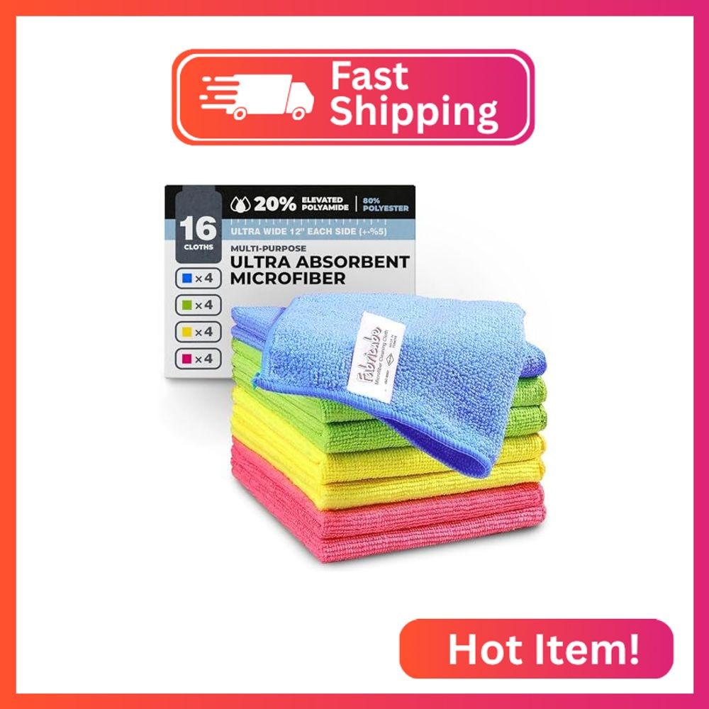 Fabricube Turkish Microfiber Cleaning Cloth of 4 Colors | 20% Polyamide for Elev