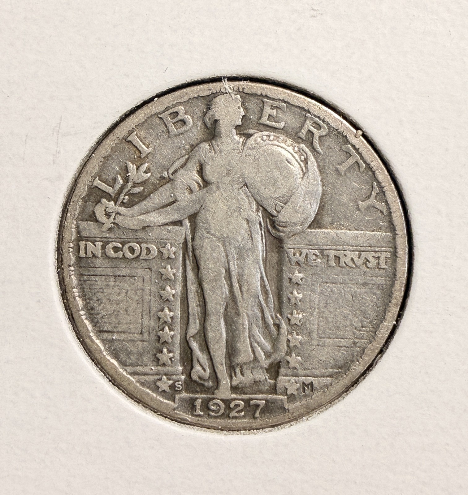 1927-S Standing Liberty Quarter, Nice  F/VF  (19658)