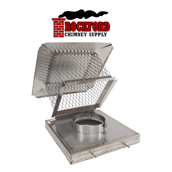 6 x 13 x 13 in. Deluxe Hinged Top Chimney Rain Cap, Terra Cotta Tile Mount