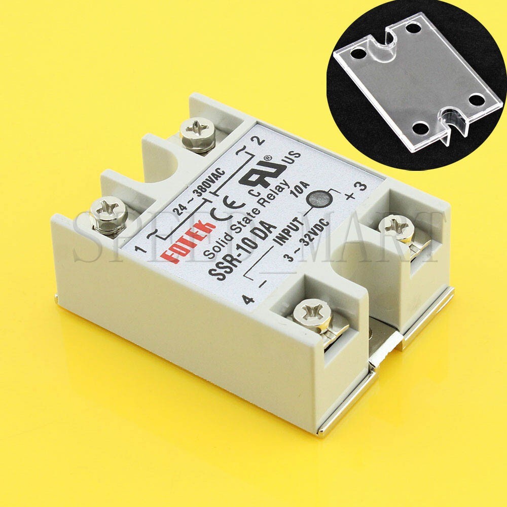 Solid State Relay DC-AC SSR-10DA 10A 3-32VDC To 24-380V AC Module Fast Switching