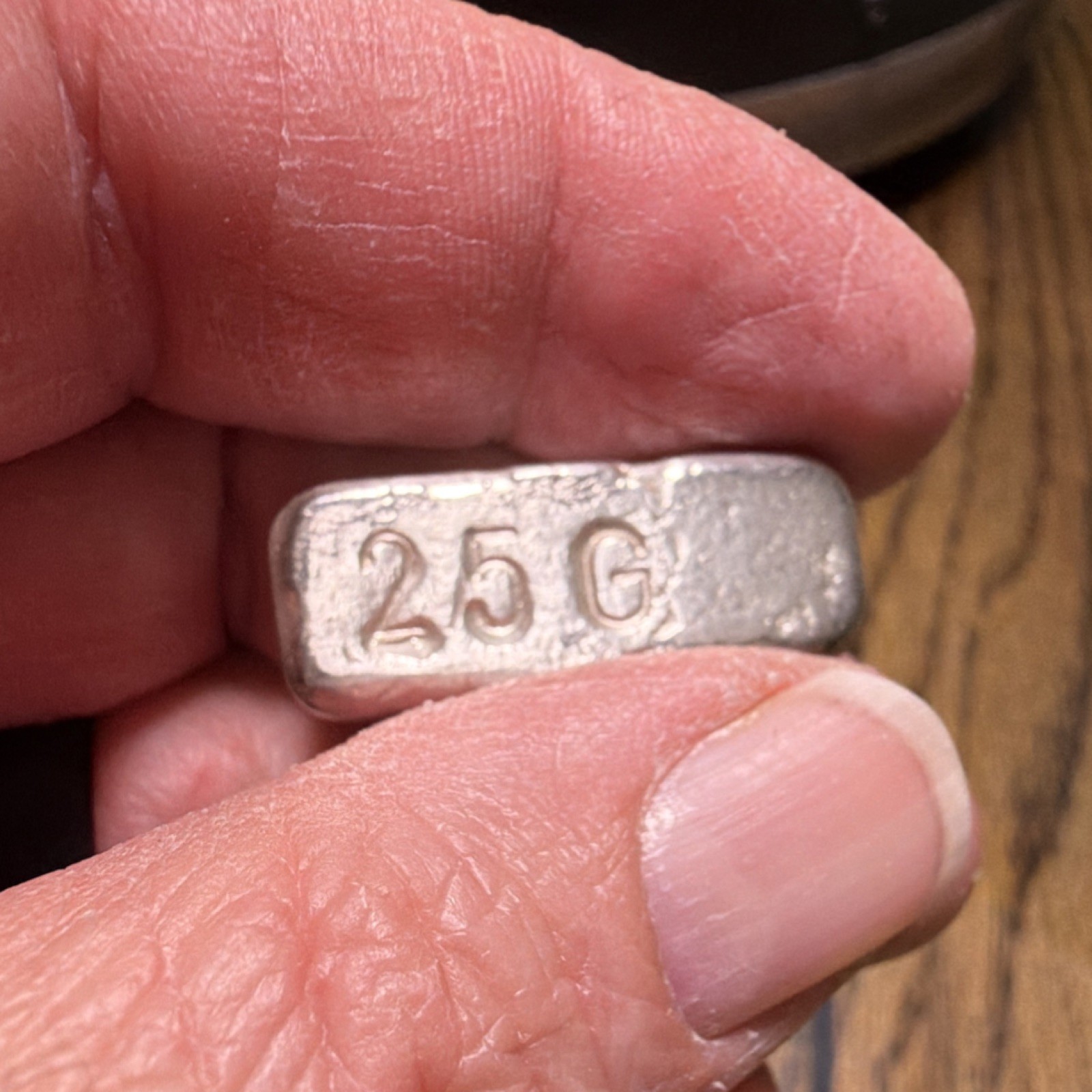 Hand Poured 999 Fine Silver Bar Bullion 25g. Over 3/4 Ounce! ( .8 )