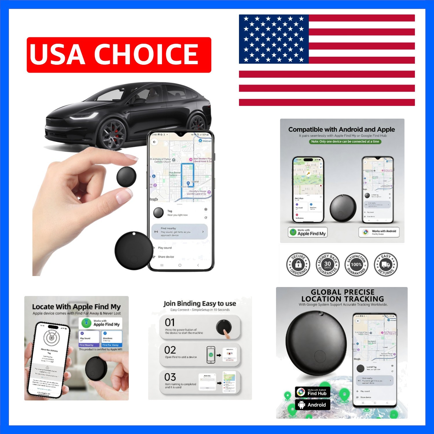 GPS Tracker for Vehicles - No Subscription Tracker Device for Vehicles, No Mo...