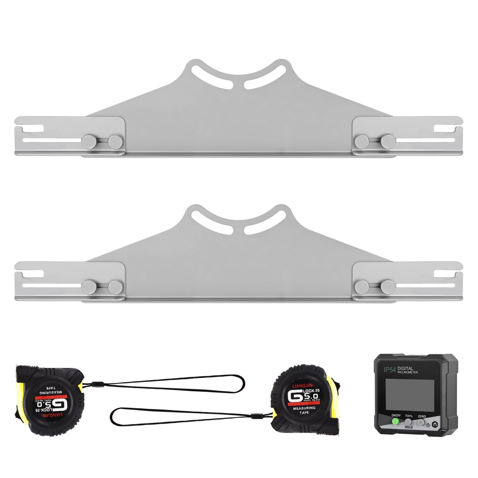 Toe Alignment Tool with 2 Tape Measures & Digital Angle Finder - Accurate Wheel