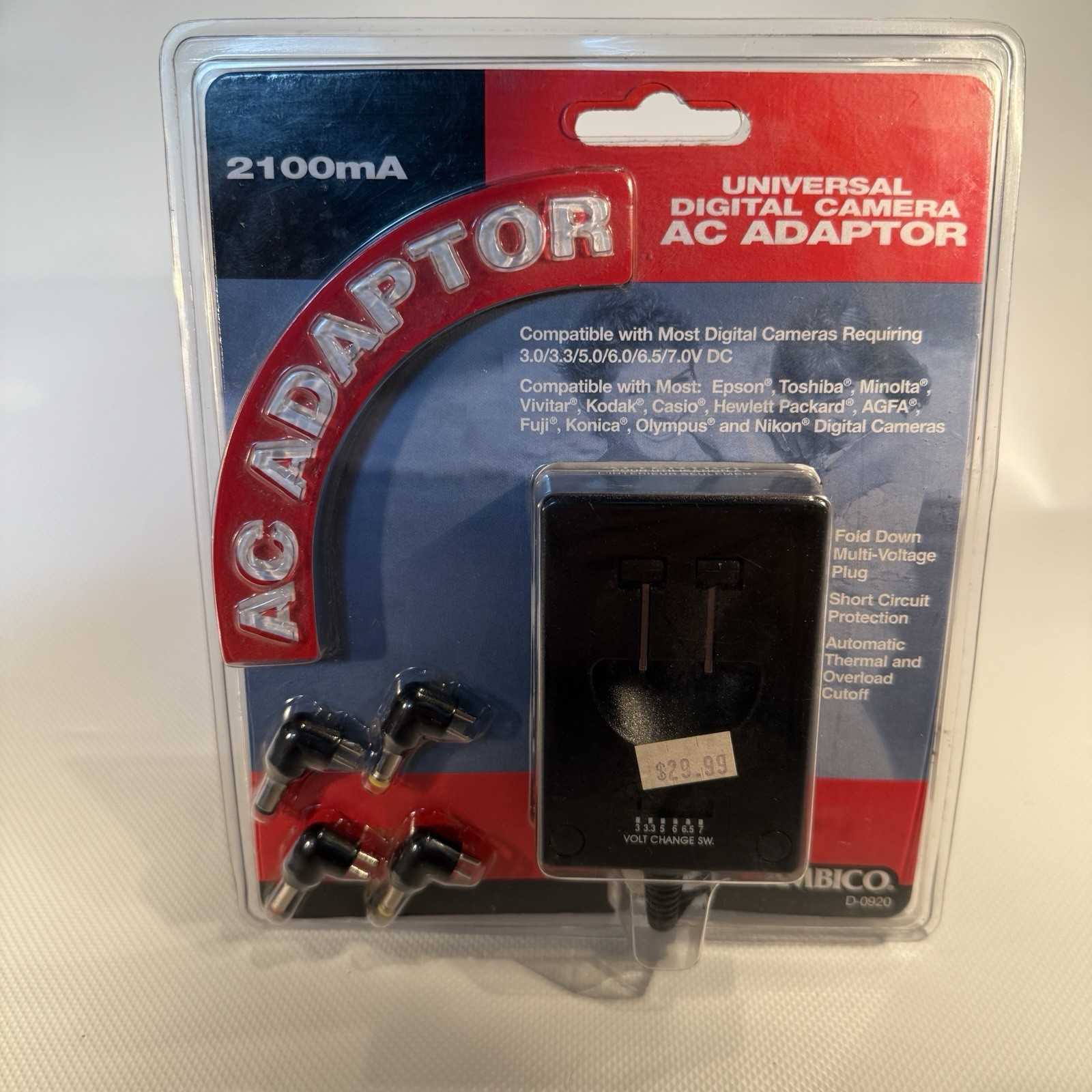 Universal Digital Camera AC Adaptor / Adapter 2100mA - AMBICO MODEL D-0920 NIP