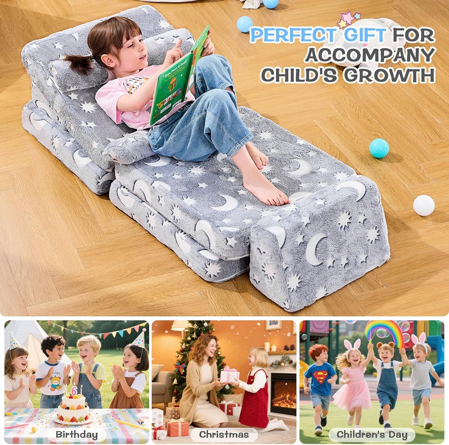 Modular Kids Play Couch,Toddler Couch Kids Sofa,Child Sectional Sofa,Bedroom &