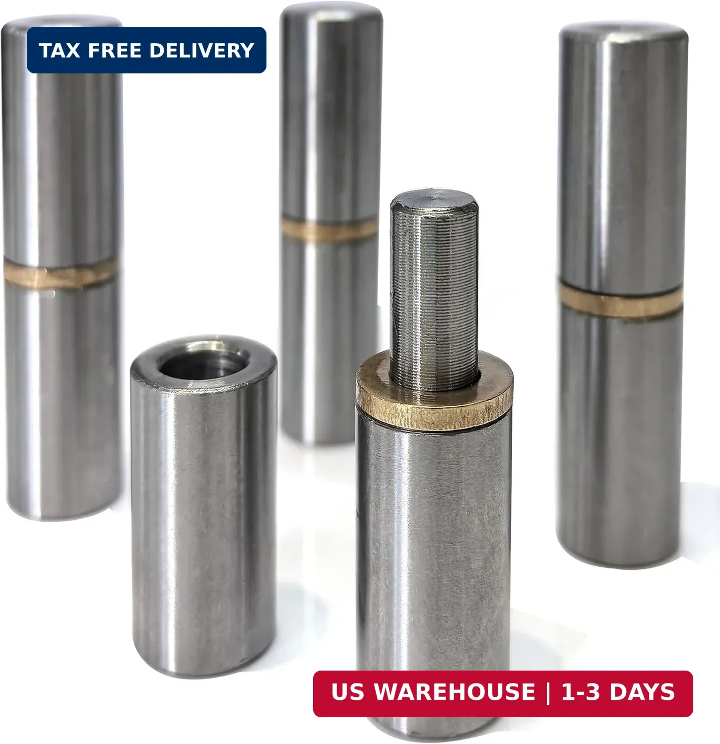 Weld On Barrel Hinge 4-Pack, 2" x 5/8" Detachable Gate Door Hinges, 300lb Load C