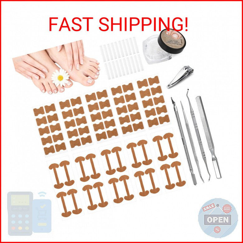 16 Pcs Ingrown Toenail Corrector Set with Correction Strips,Curved Toenails Corr