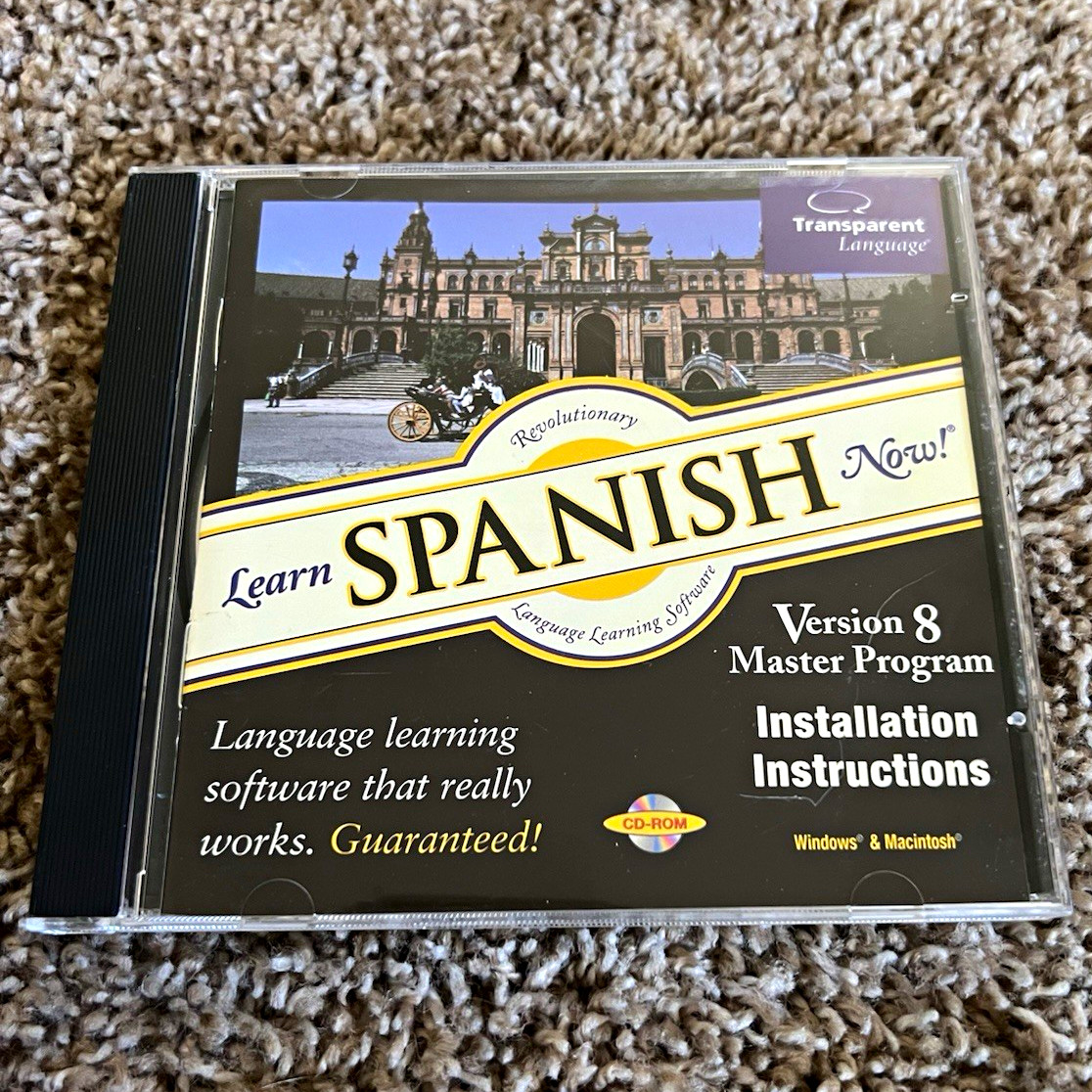 Learn Spanish Now!  Transparent Language PC CD-Rom. Win/Mac + Instructions.