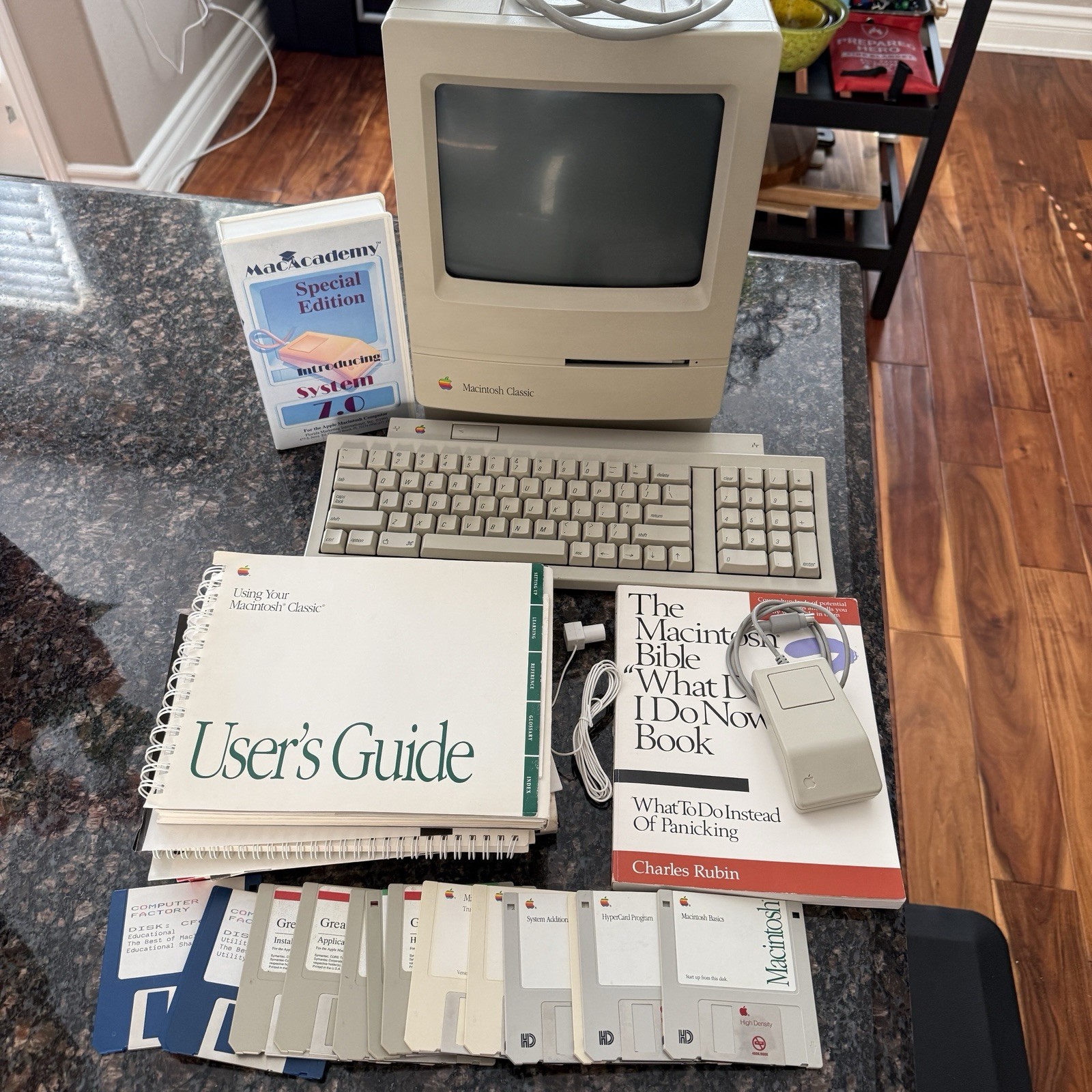 Apple Macintosh Classic 1990 Vintage Computer/Keyboard/Mouse Model M0420