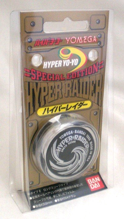 YOMEGA BANDAI 1998 VINTAGE HYPER RAIDER YOYO CLEAR BLACK CAPS CLASSIC TOY  NEW