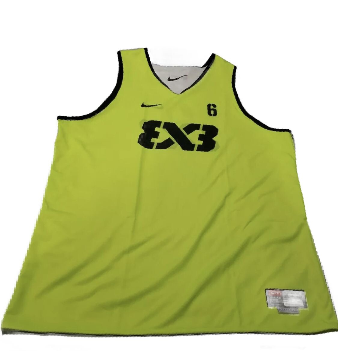 Men's 2XLT Nike FIBA 3X3 Reversible Yellow/White Basketball Jersey AR0651-100