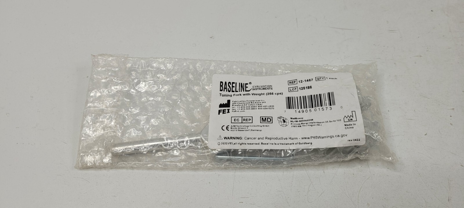 Baseline Tuning Forks Tuning Fork. 256 cps. Weighted - 12-1467