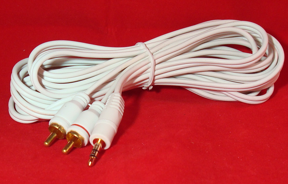 6' ft 3.5MM (1/8") Stereo Male to Dual RCA Plugs Premium Audio Cable Wire VWLTW