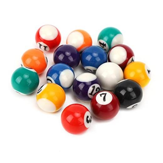 Mini Pool Balls 16Pcs, Smooth Mini Billiard Balls Set Polyester Resin,
