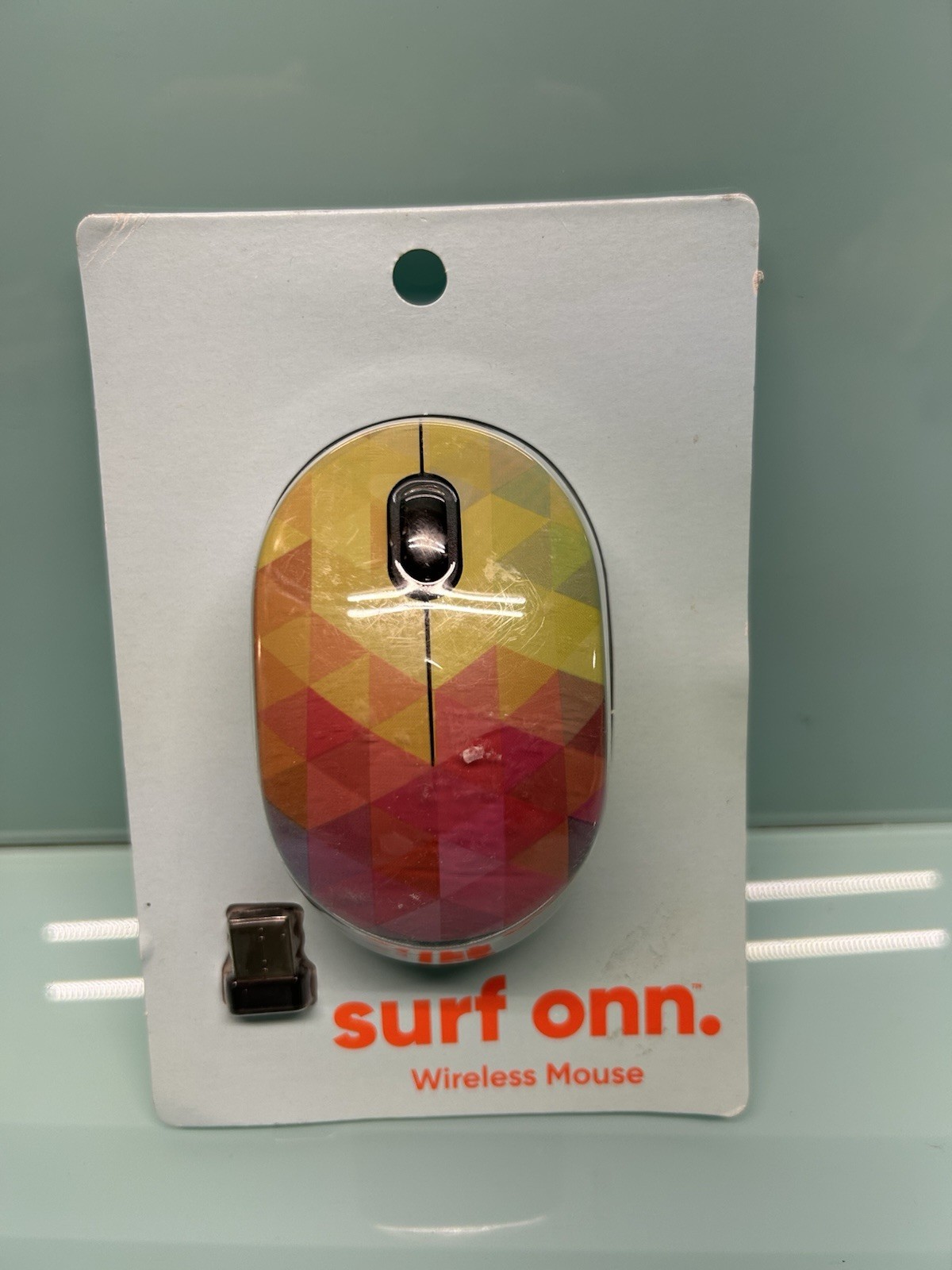 Surf ONN Wireless Mouse - BRAND NEW in Box Tragial Colors Yellow Red Rubby