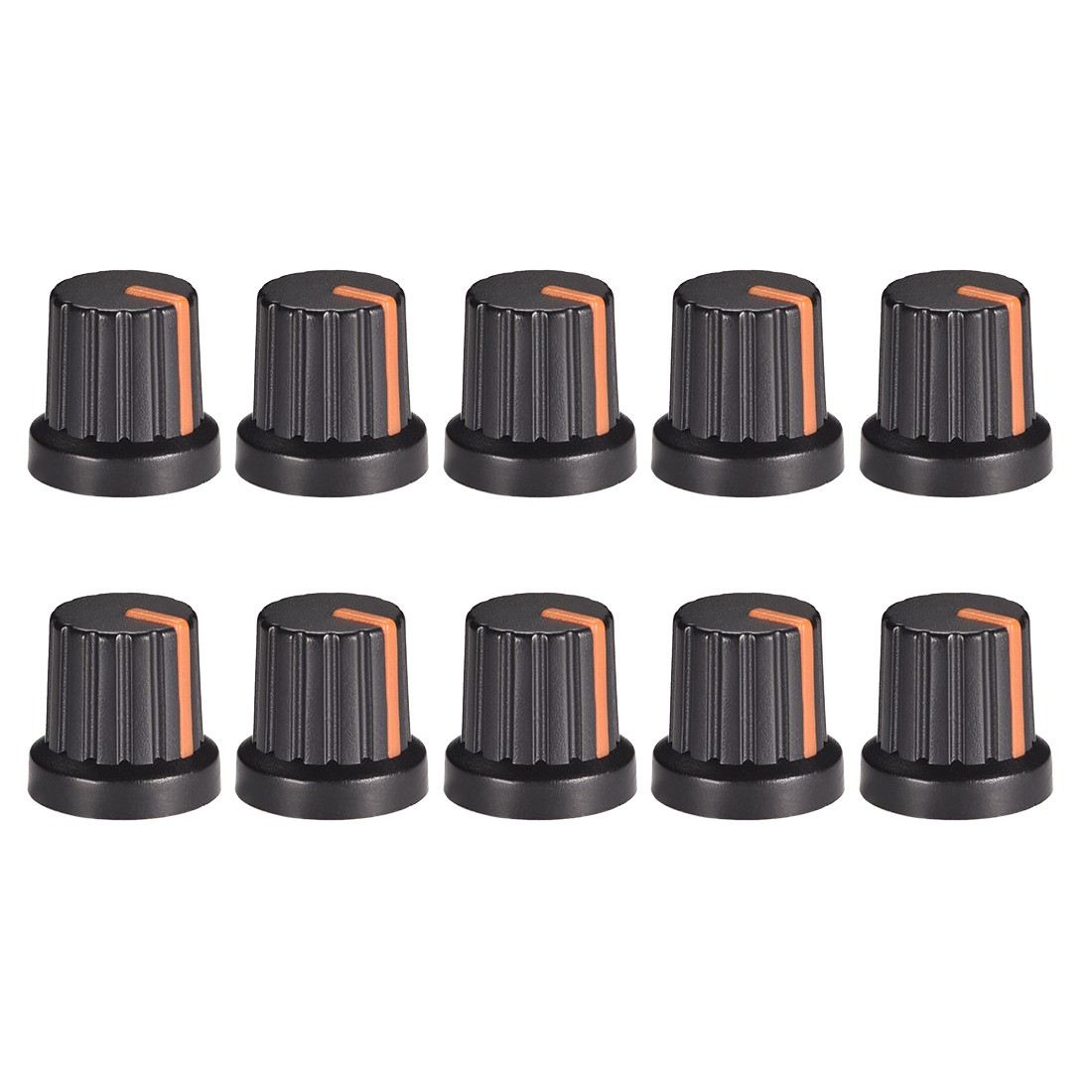 10PC 6mm Knob for Effect Pedal Amplifier Black Potentiometer Knob Orange Mark