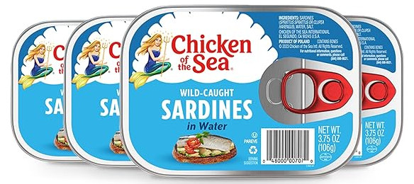 Chicken of the Sea Sardines: In Water (Pack of 4) 3.75 oz Cans