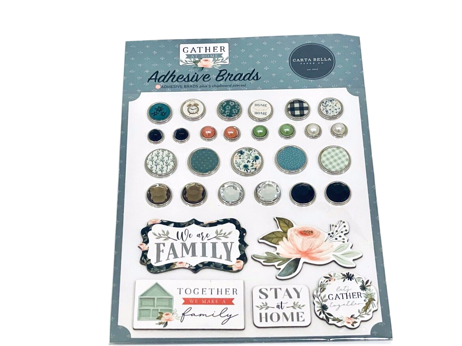 ECHO PARK PAPER CO CARTA BELLA ADHESIVE DECORATIVE BRADS GATHER AT HOME