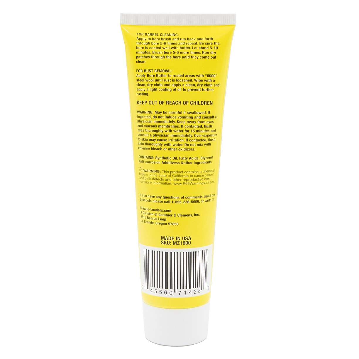 Muzzle-Loaders™ Bore Lube - 5 oz Tube - All Natural Muzzleloader Bore Lubricant