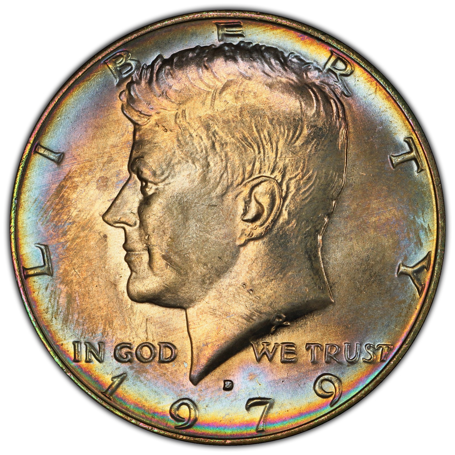 1979 D Toned Kennedy Half Dollar PCGS MS 64 See Video Toning Coin 50C