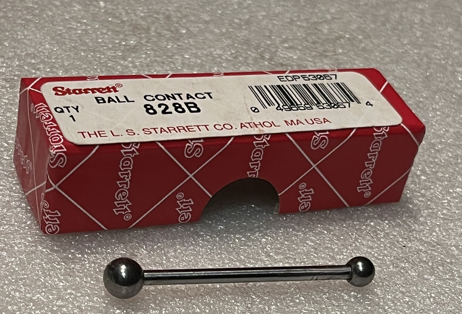 Starrett 828B Ball Contact for Wiggler or Center Finder .250" Ball Dia EDP 53067
