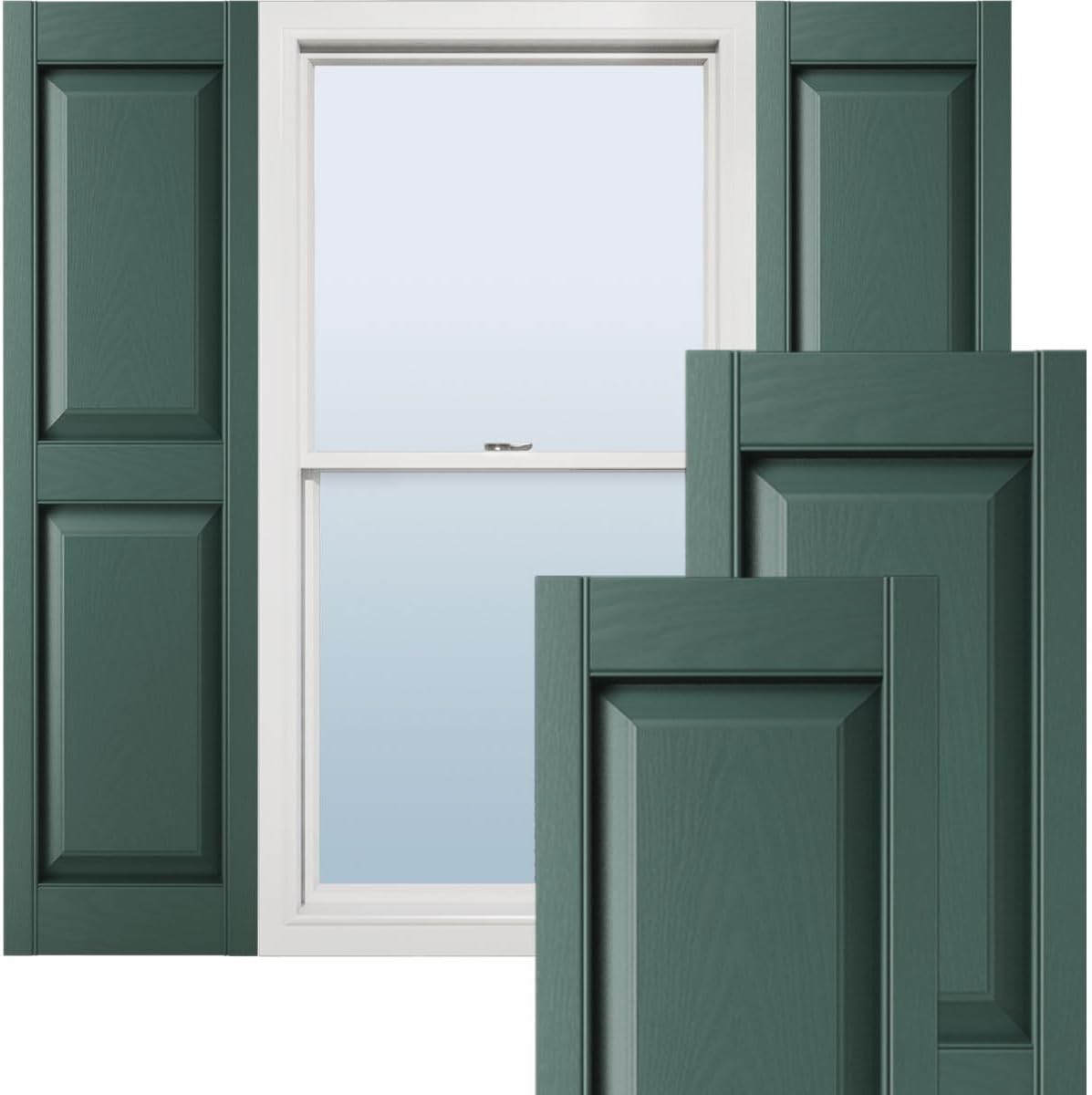 LP2C12X06200FG Custom Two Equal Panels, Raised PanelShutter (Per Pair)12"W x