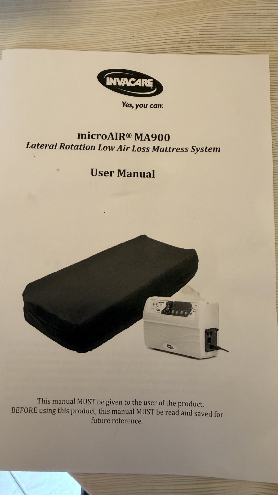 Invcare MA900 MicroAIR 36x80x10 Lateral Rotation Low Air Loss Mattress System