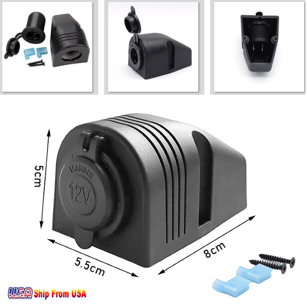 Car Cigar Lighter Socket 12V/24V USB Charger Socket Waterproof Tent Base Cover