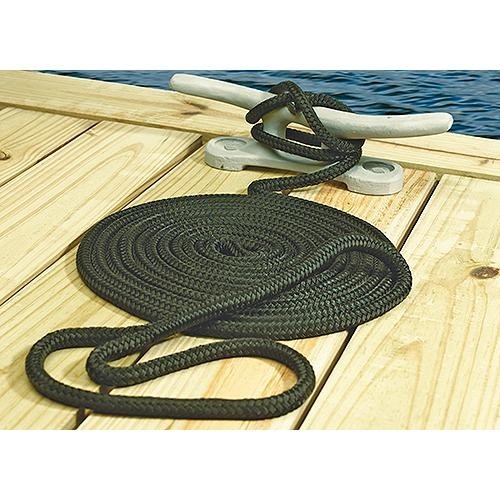 SEACHOICE Double Braid Dock Line 50-40461 5/8" Width x 20' Length Black