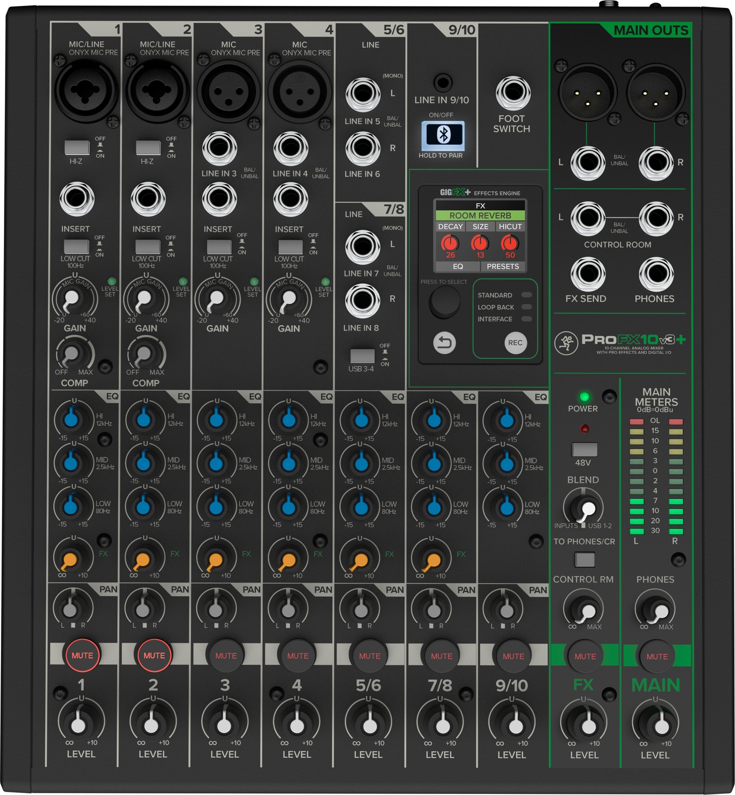 Mackie ProFX10v3+ 10-Channel Analog Mixer w/ Effects