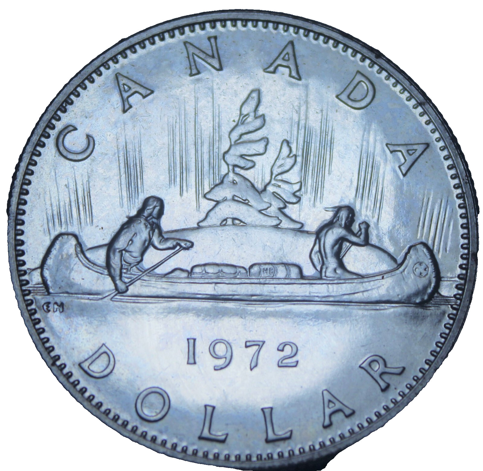Proof-Like Canada 1972 Canoe Dollar. Royal Canadian Mint. 341,598 Minted.