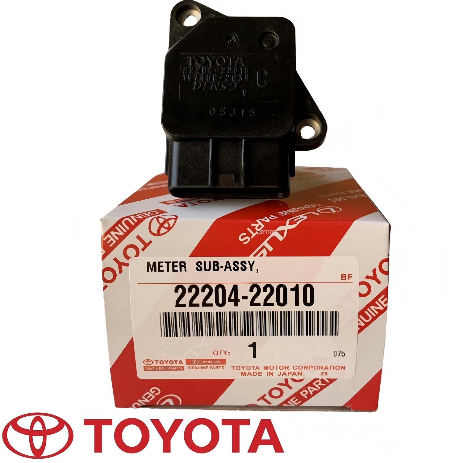 1x Genuine DENSO OEM 22204-22010 Mass Air Flow Meter MAF Sensor for Lexus Scion