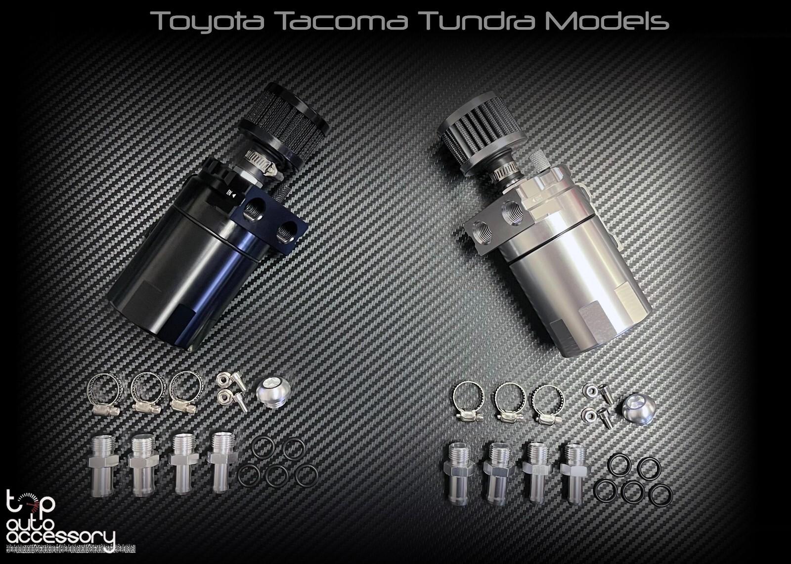 Oil Catch Can Tank Kit Baffled Reservoir w/ Breather Filter for Toyota Tundra