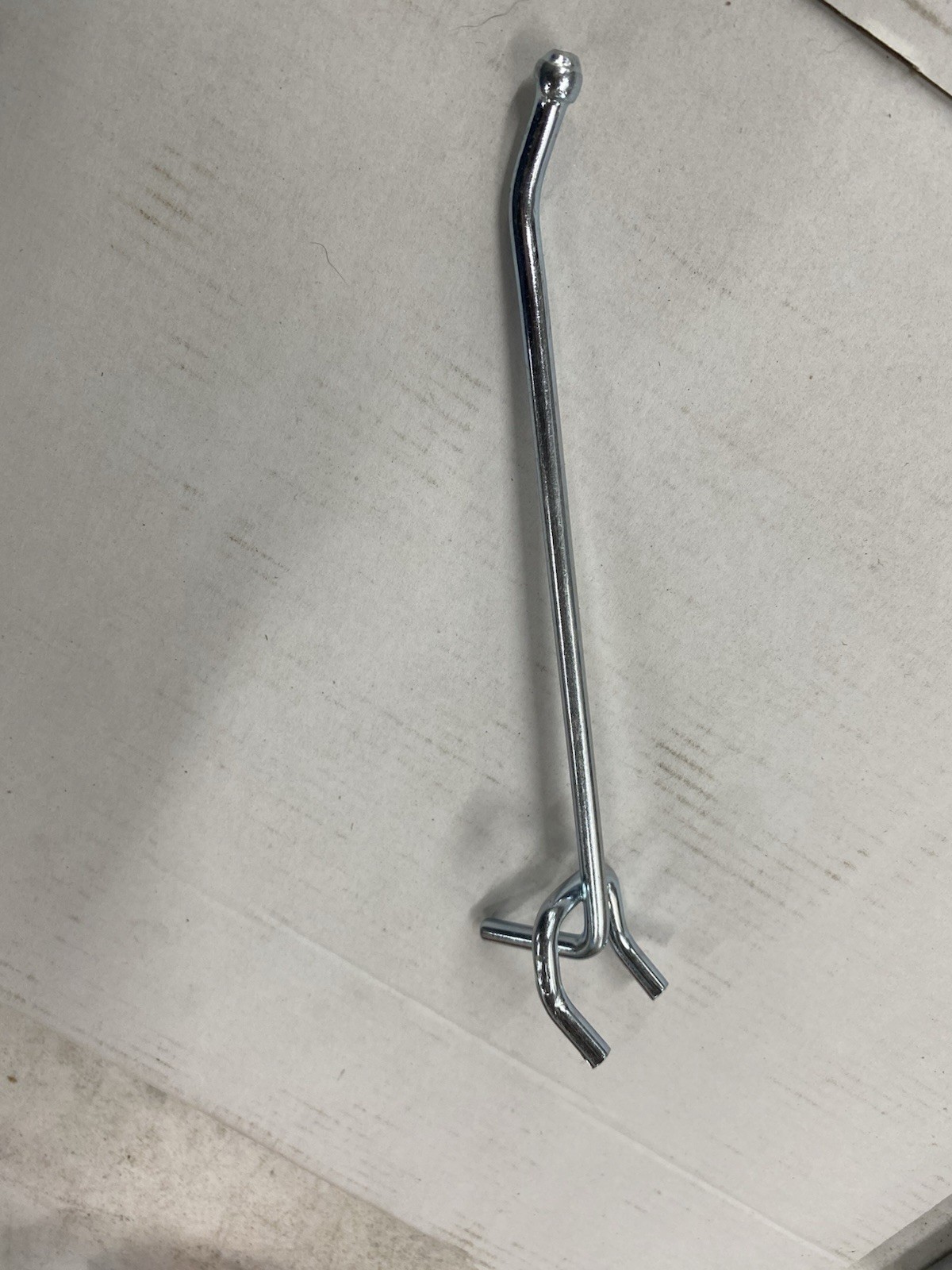 PACK OF 59 7” Pegboard Double Prong Single Hooks with Ball on End 1/4” diameter