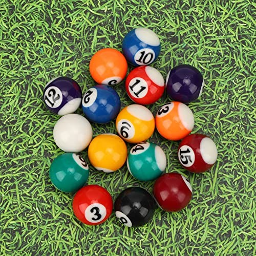 Mini Pool Balls 16Pcs, Smooth Mini Billiard Balls Set Polyester Resin,