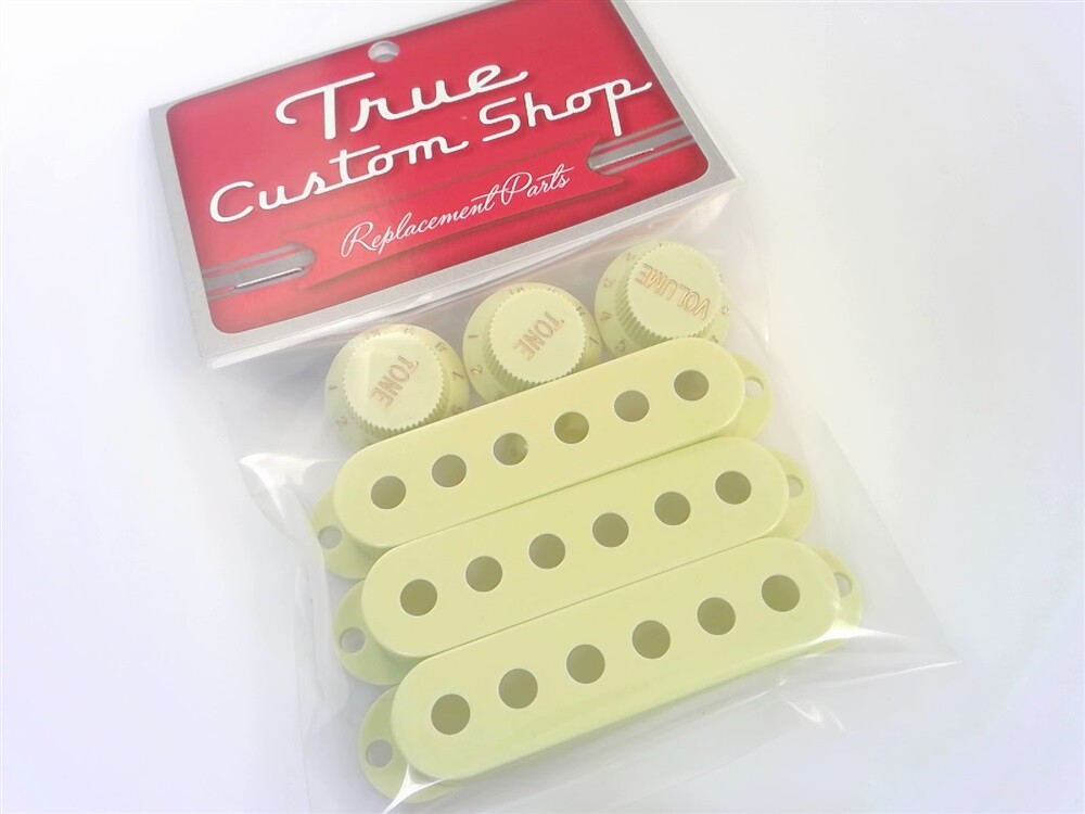 True Custom Shop® Aged Mint 52mm Pickup Covers & T/T/V Knobs w/h Switch Tip