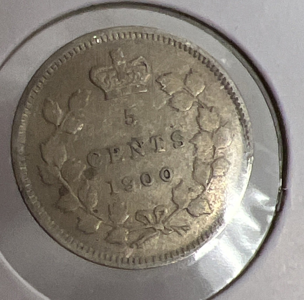 1900 Canada 5 Cents Round 0