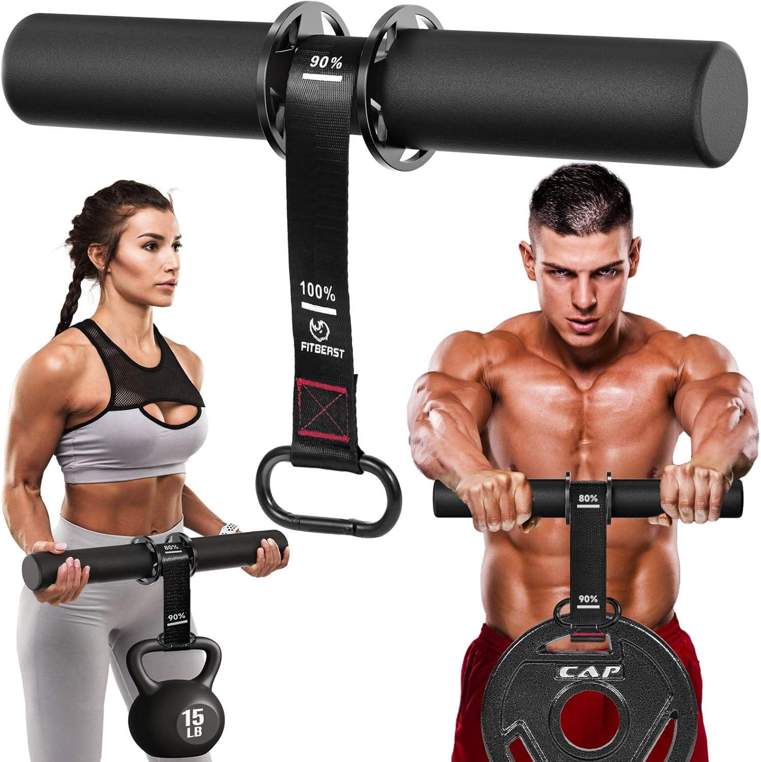 Forearm Strengthener & Wrist Roller - Forearm Strength Trainer with Thickened An