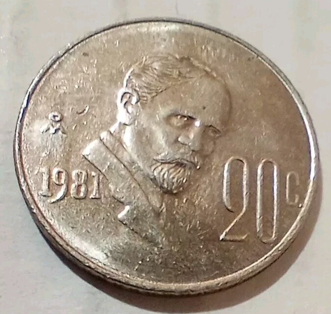 20 Centavos 1981 Mexico Coin Aguila Nopales Cascabel