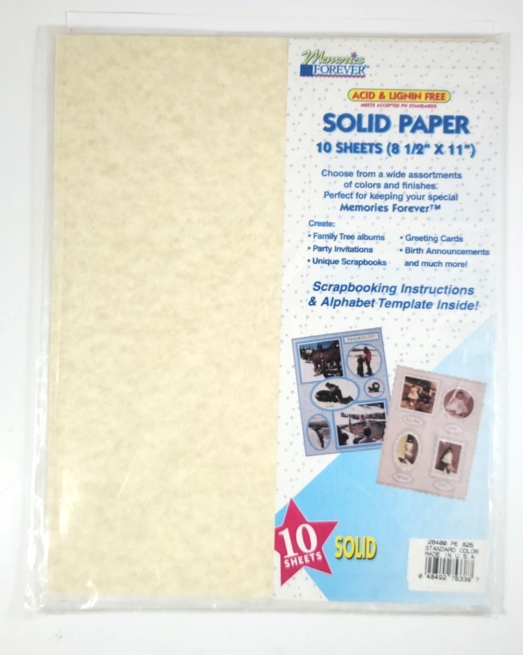 1997 Westrim Crafts Memories Forever Solid Paper Scrapbook 10 Sheets 8 1/2 x 11"