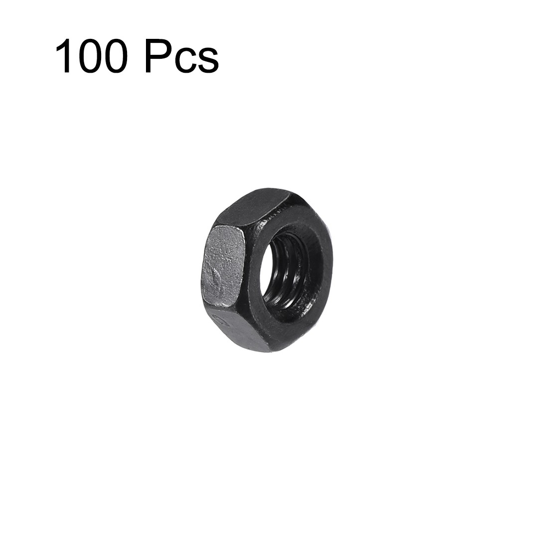 100Pack M3 Carbon Steel Grade 8 Hexagon Hex Nuts Black