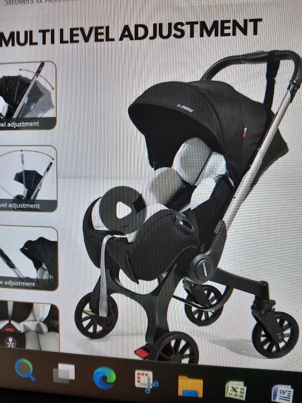 MULTILEVEL ADJUSTMENT STROLLER CONVAID WITH A GLASS TABLE