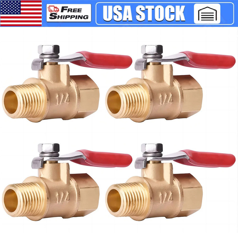 1/4" Male Female NPT Brass Ball Valve Water Moisture Air Tank Drain Shut Off