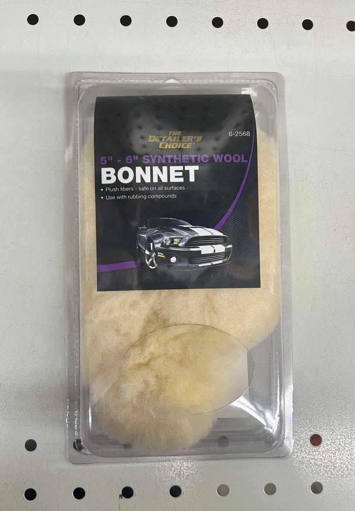 Detailer's Choice Car Polish Wax Premium Synthetic Wool Bonnet Fit 5-6" Polisher