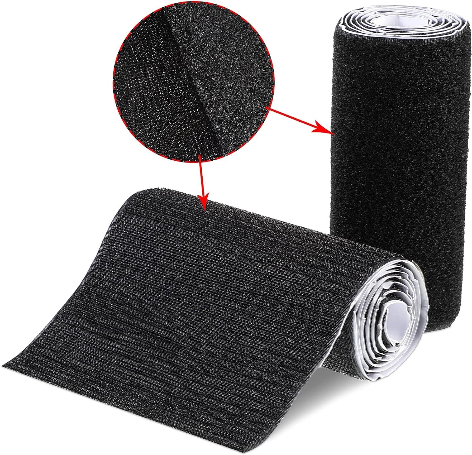 6 Inch x 1 Yard Hook and Loop Tape Double Sided Hook and Loop Tape with Adhesive