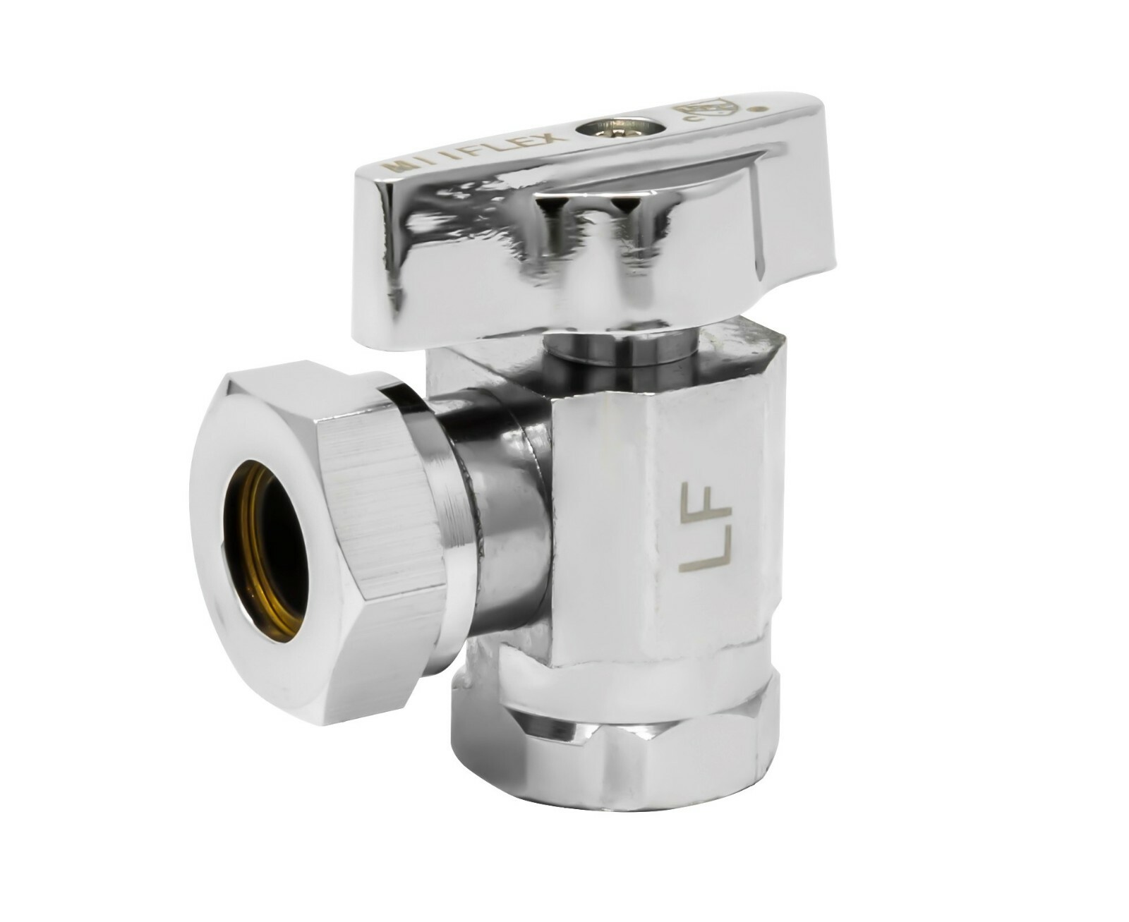 1/2'' FIP(inlet) x 1/2'' OD(outlet) Slip Joint 1/4 Turn Angle Stop, 5 Pack