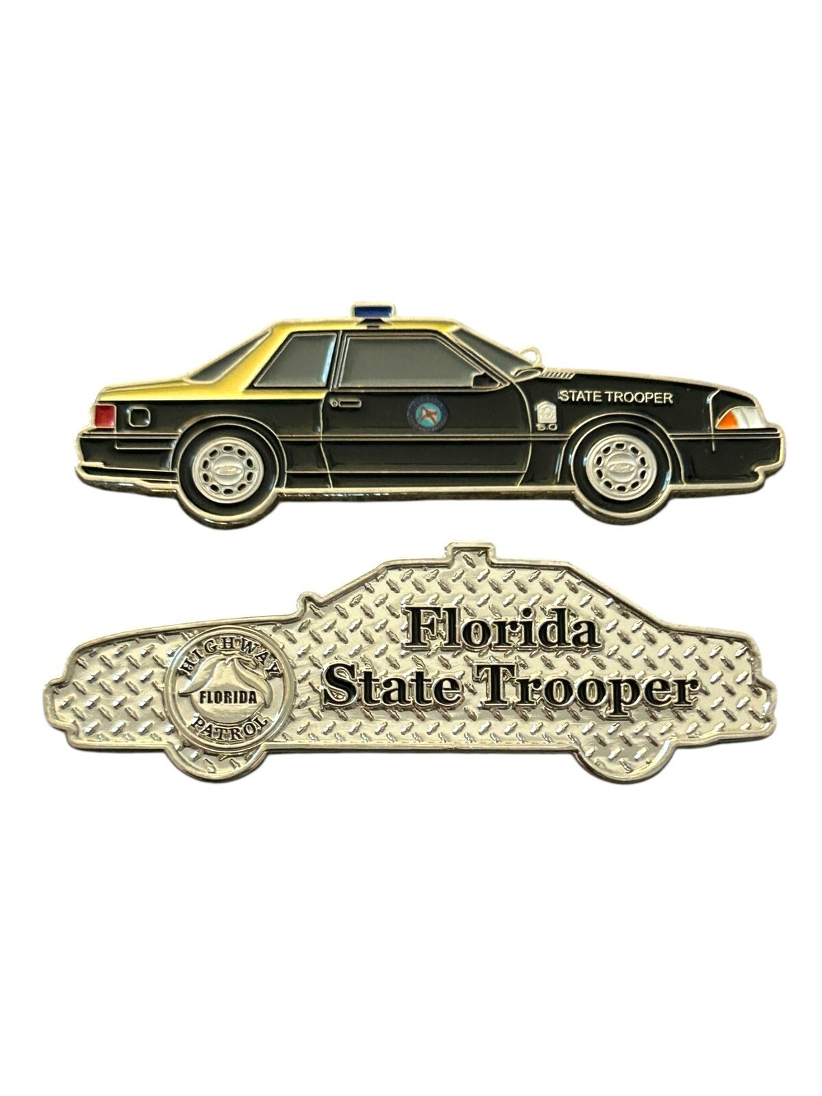 Florida Highway Patrol SSP Mustang Challenge Coin Fox Body 1989 Trooper Car FHP